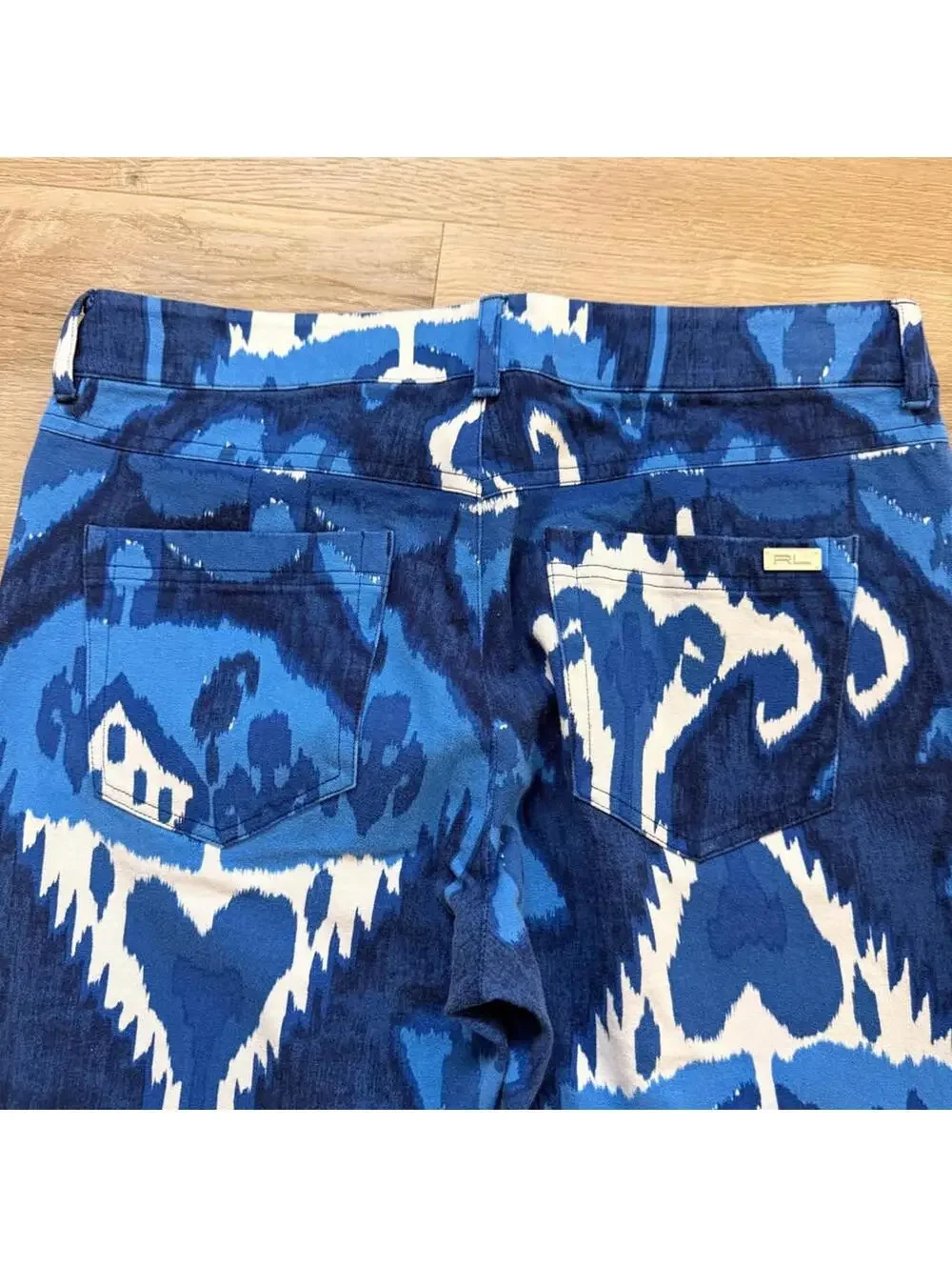 Polo Golf Ralph Lauren Women's Size 6 Golf Pants Blue and White Pattern Slim Fit - Picture 6 of 7